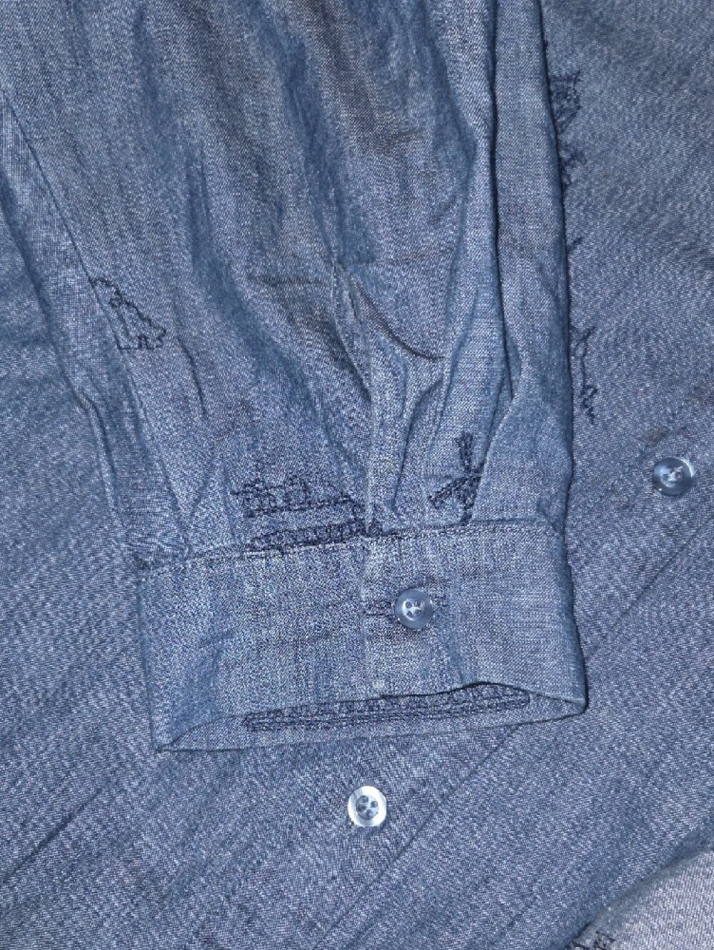 Blue Button Front Shirt - Picture 5 of 10